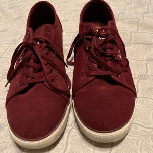 Burgundy suede Vans